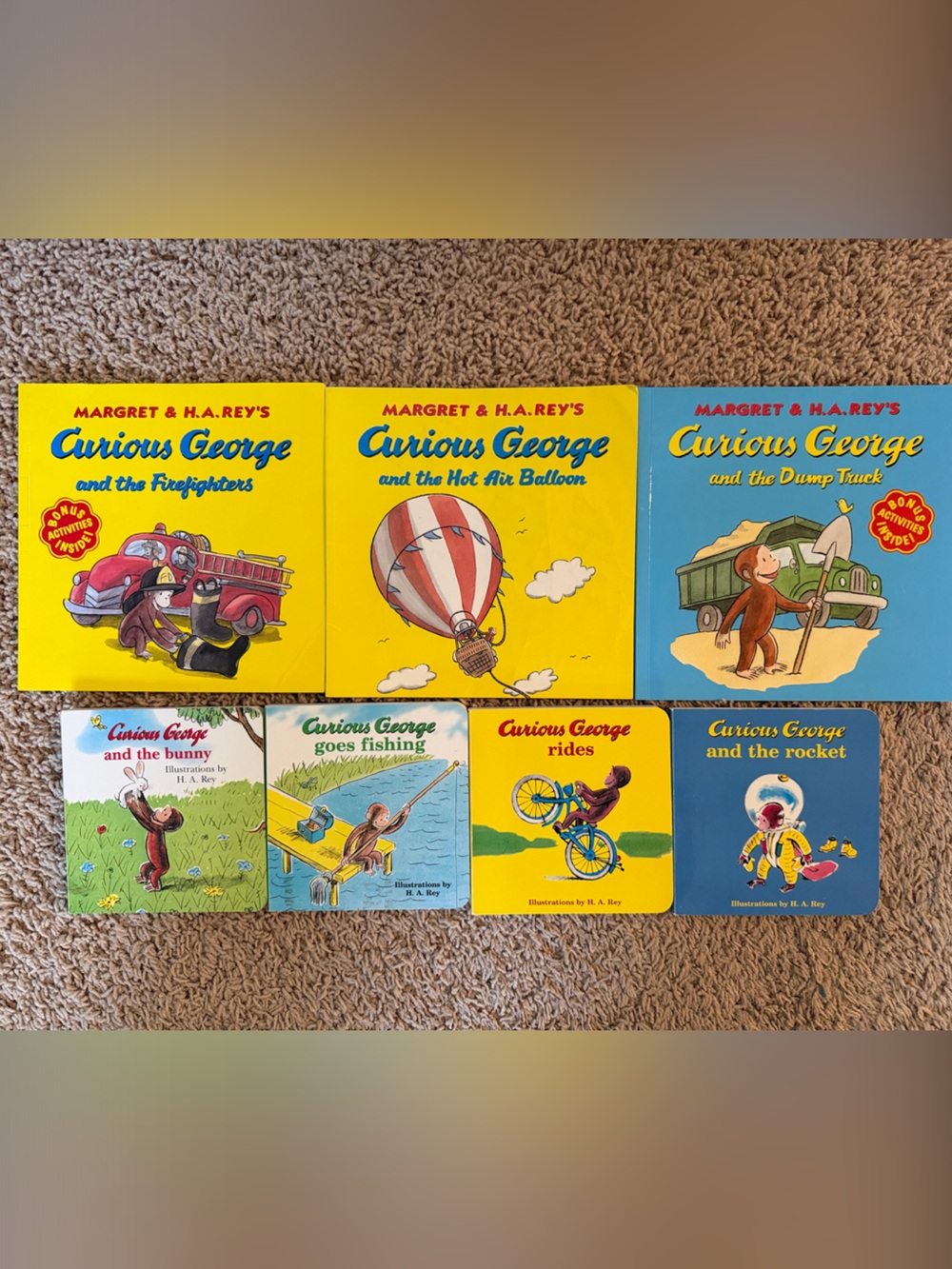 Curious George Book lot - 7 books